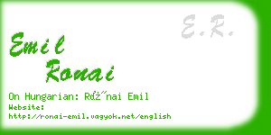 emil ronai business card